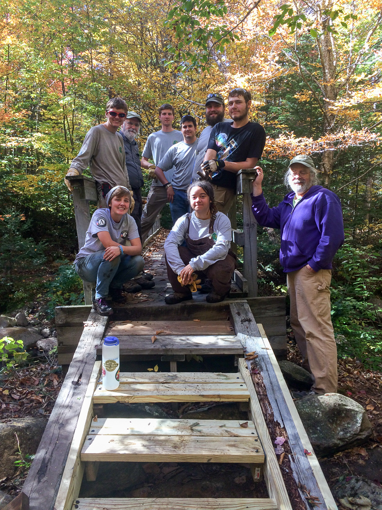 SCA service trip showing off their repairs of Black Brook Bridge