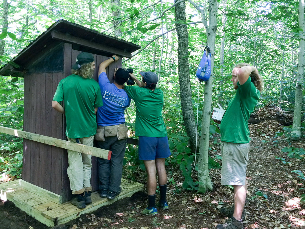 LTP and caretakers putting the finishing touches on the Stratton View privy