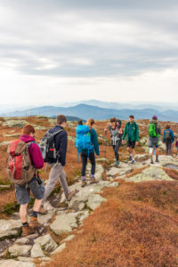 Group hiking on the Long Trail