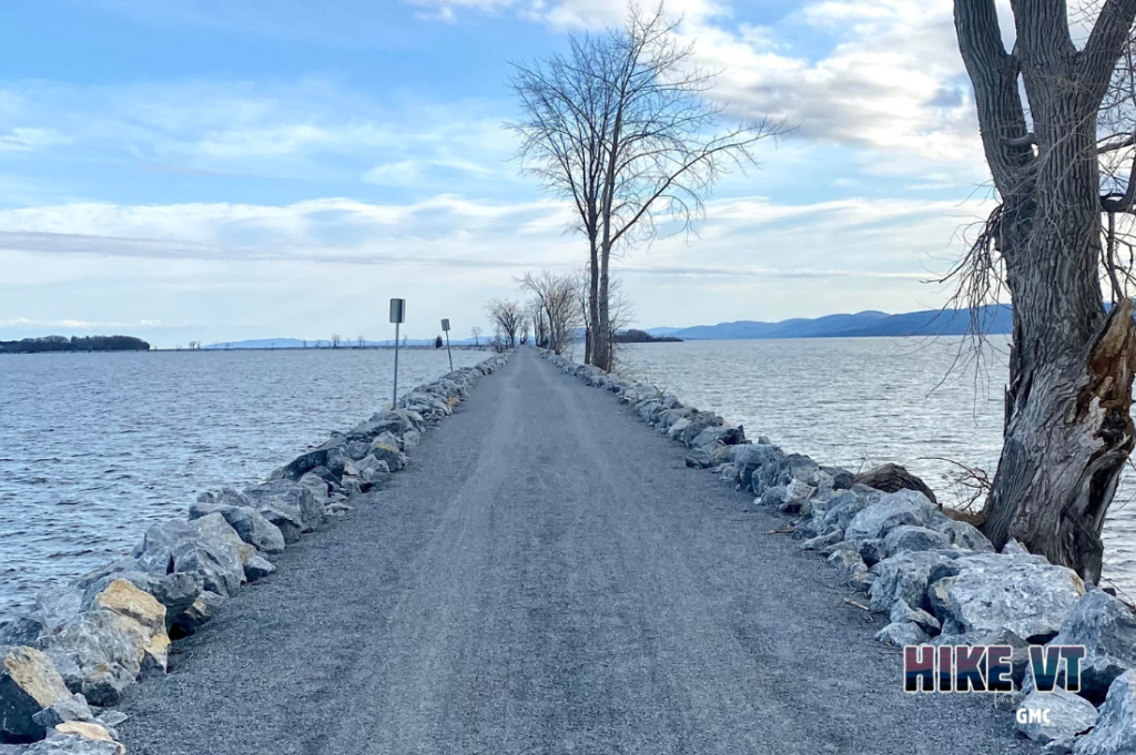 Hike near waterways like this along the Colchester Causeway during Mud Season.