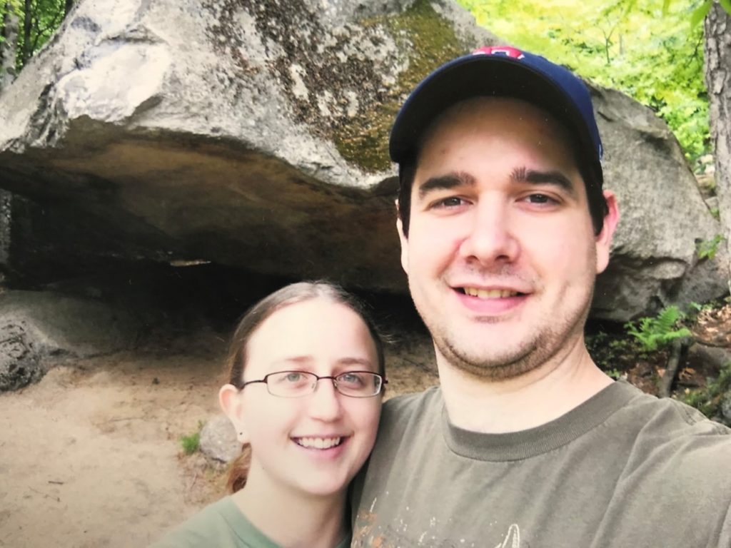 Karisa Dubuque and husband Derek outside.