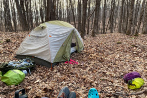 Tentsite at Willoughby State Forest.