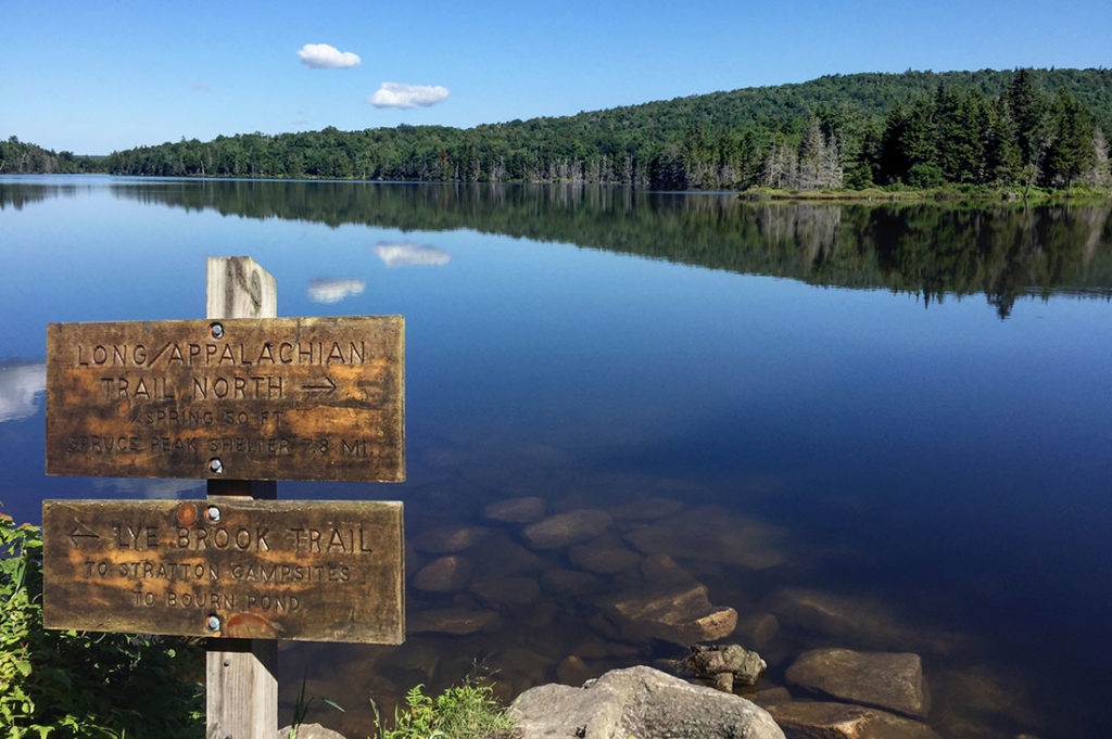 Stratton Pond and signage