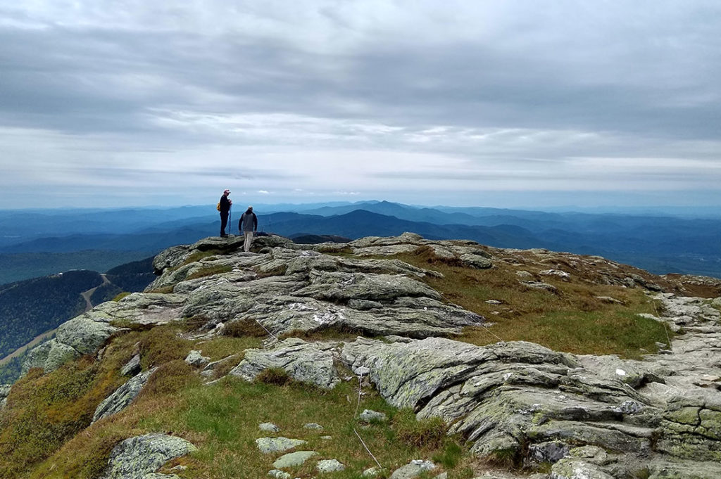 Hikers on Mt. Mansfield ridgeline.