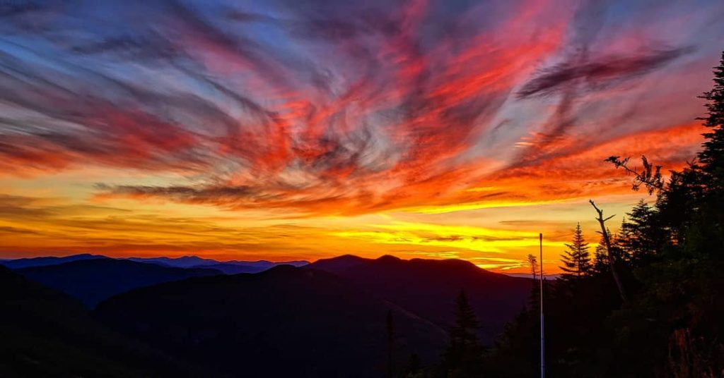 Sunrise from Mt. Mansfield summit, peaks