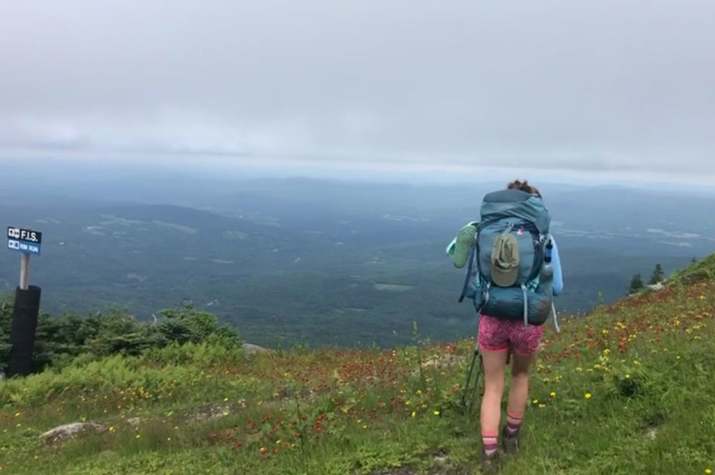 Jess thru-hike over Mt. Ellen.