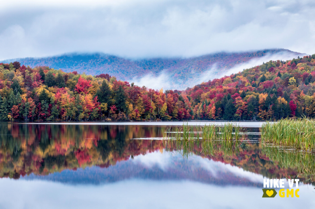 Kent Pond in Killington, along the AT, offers great foliage vistas and is a HikeVT recommendation