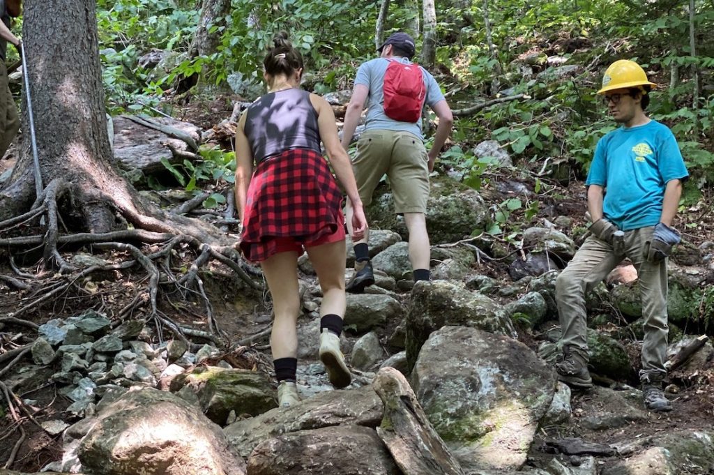 hikers on new LTP staircase