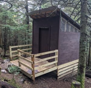 Finished privy at Emily Proctor site, 2021
