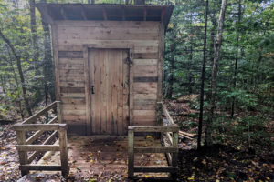 New privy at Stratton Pond. Materials were brought in by airlift.