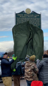 presidents pull off tablecloth at historical marker