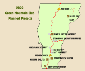 map showing planned 2022 field projects