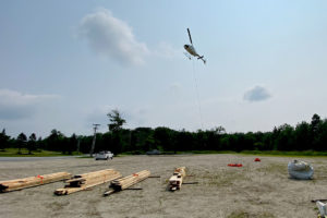 Helicopter airlift at Stratton, July 2021.
