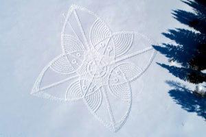 First attempt at axis points in snowshoe art.