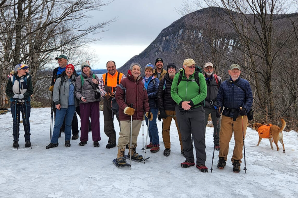Northeast Kingdom Section volunteers dress for icy summits during mud season events.