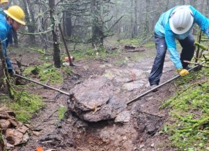 Building a checkstep on Burrows Trail