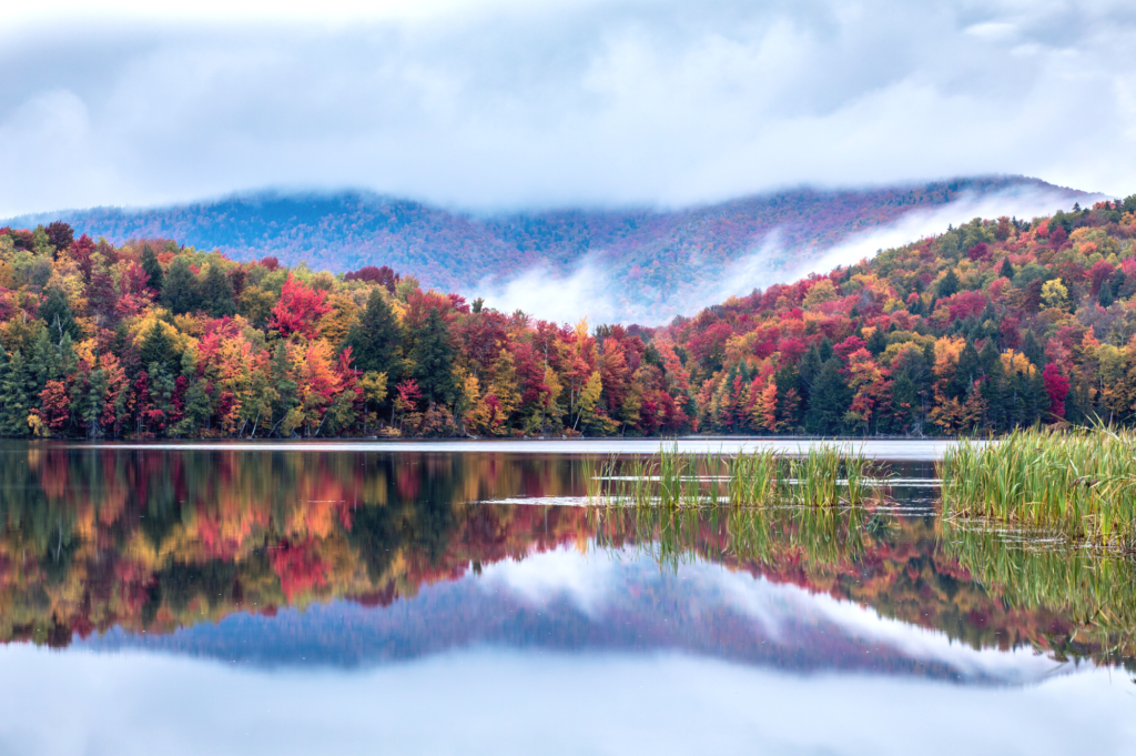 Kent Pond near Killington in fall.