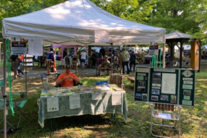 Brattleboro Section's Collier Shutter tables at the local farmer's market.