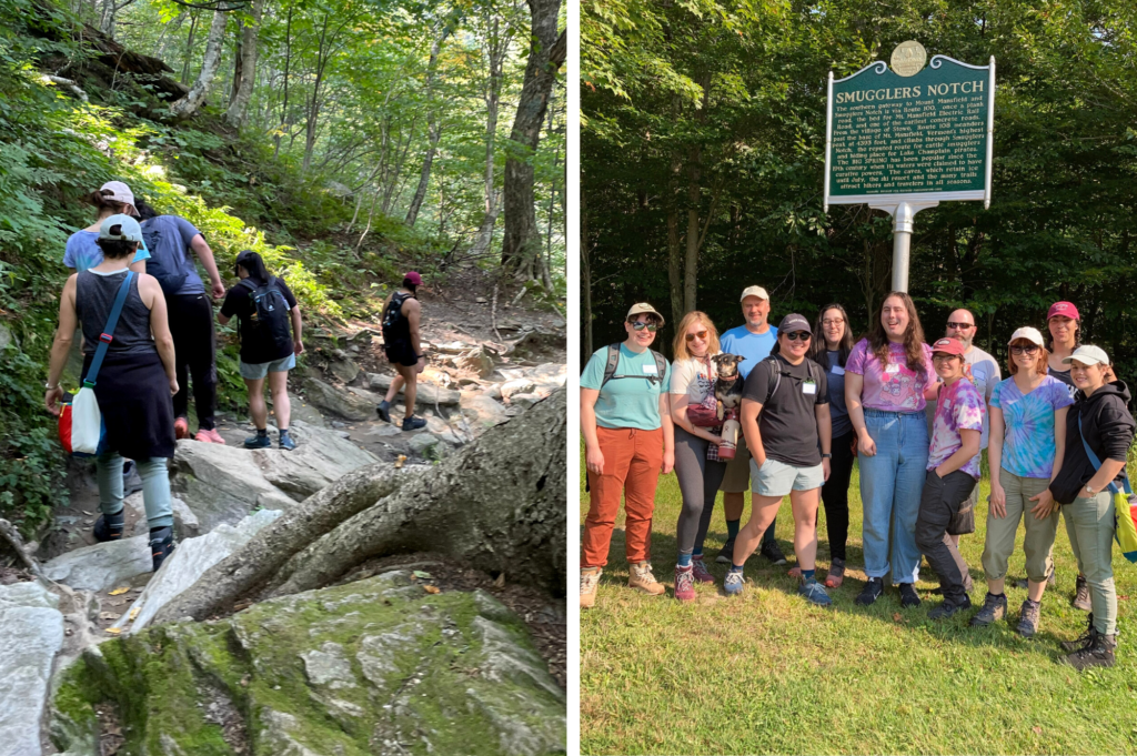 Queer Hikes poses at Smugglers Notch.