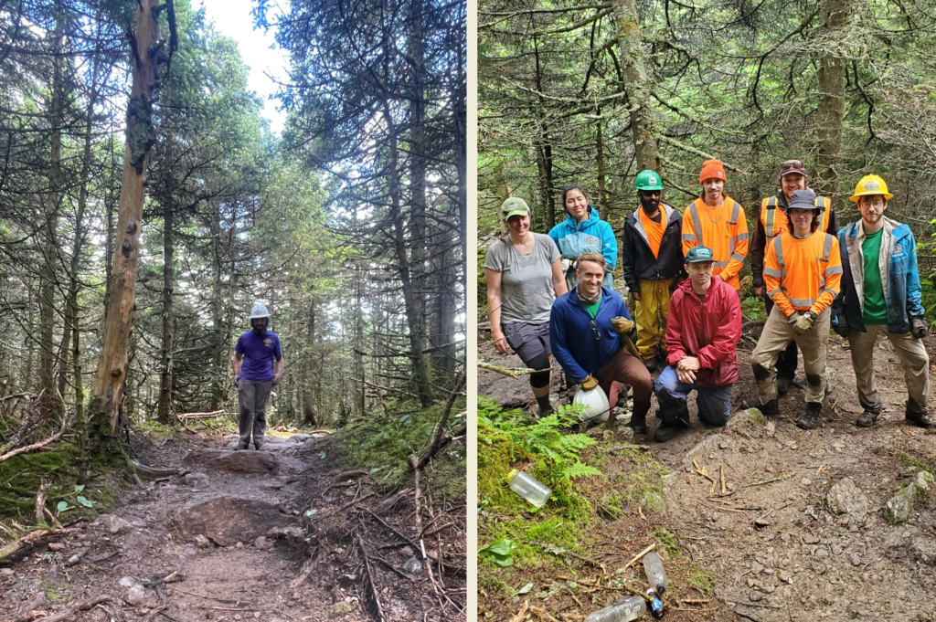 Burrows Trail rehabilitation manager and crews
