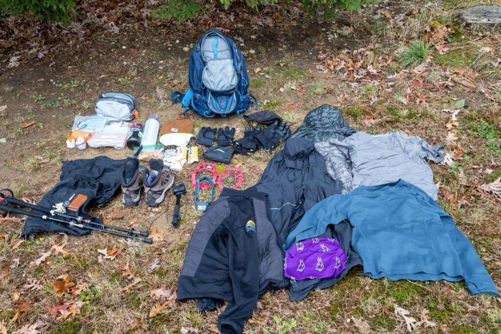 The "Ten Essentials," a crucial part of backcountry safety preparation. Having these items can make you more "rescue ready."
