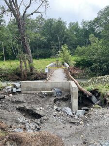 extremely washed out approach to AT bridge at Route 12