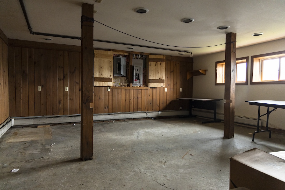 Interior of the old, dilapidated Herrick office building