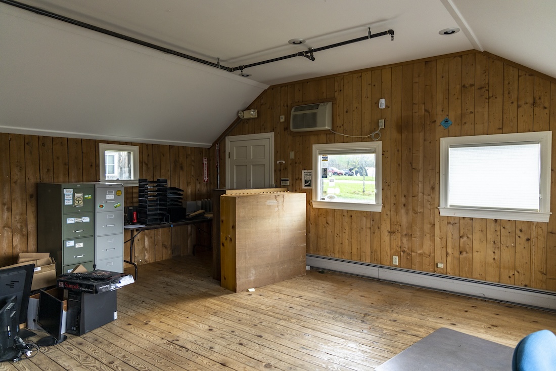 Interior of the old, dilapidated Herrick office building